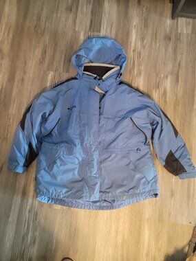 Womens light blue double layered full zip Columbia coat - size 3X